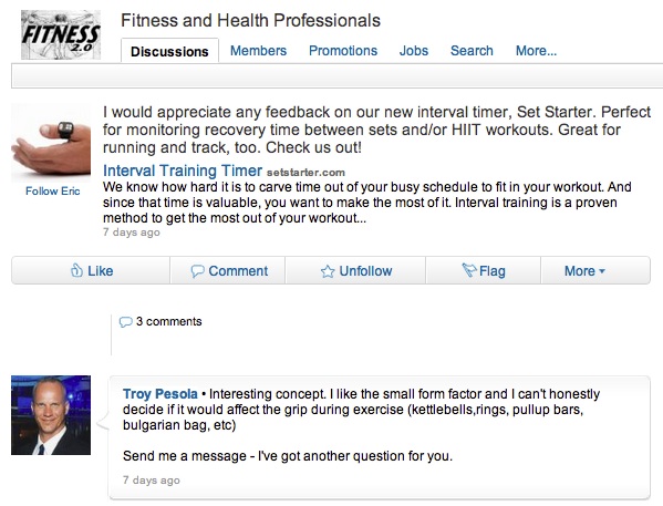 SetStarter Interval Timer Review on LinkedIN