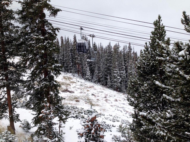 snowfall at keystone resort.